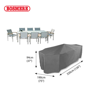 Breathable Rect. Patio Set Cover, 10 Seat, Grey