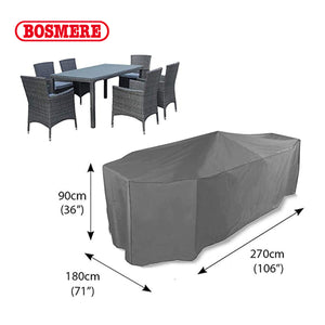 Breathable Rect. Patio Set Cover, 6 Seat, Grey