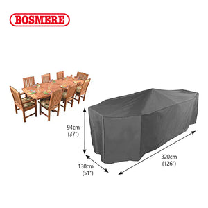 Breathable Rect. Patio Set Cover, 8 Seat, Grey