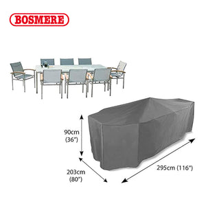 Rect. Patio Set Cover, 8 Seat, Grey