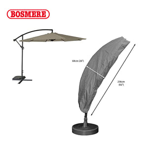 Cantilever Parasol Cover + Zip, Grey